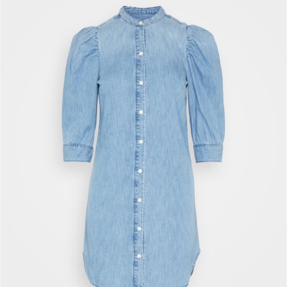 Gap denim puff sleeve dress new